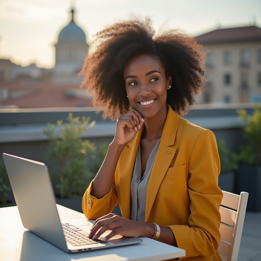 Assistente di direzione al lavoro con laptop