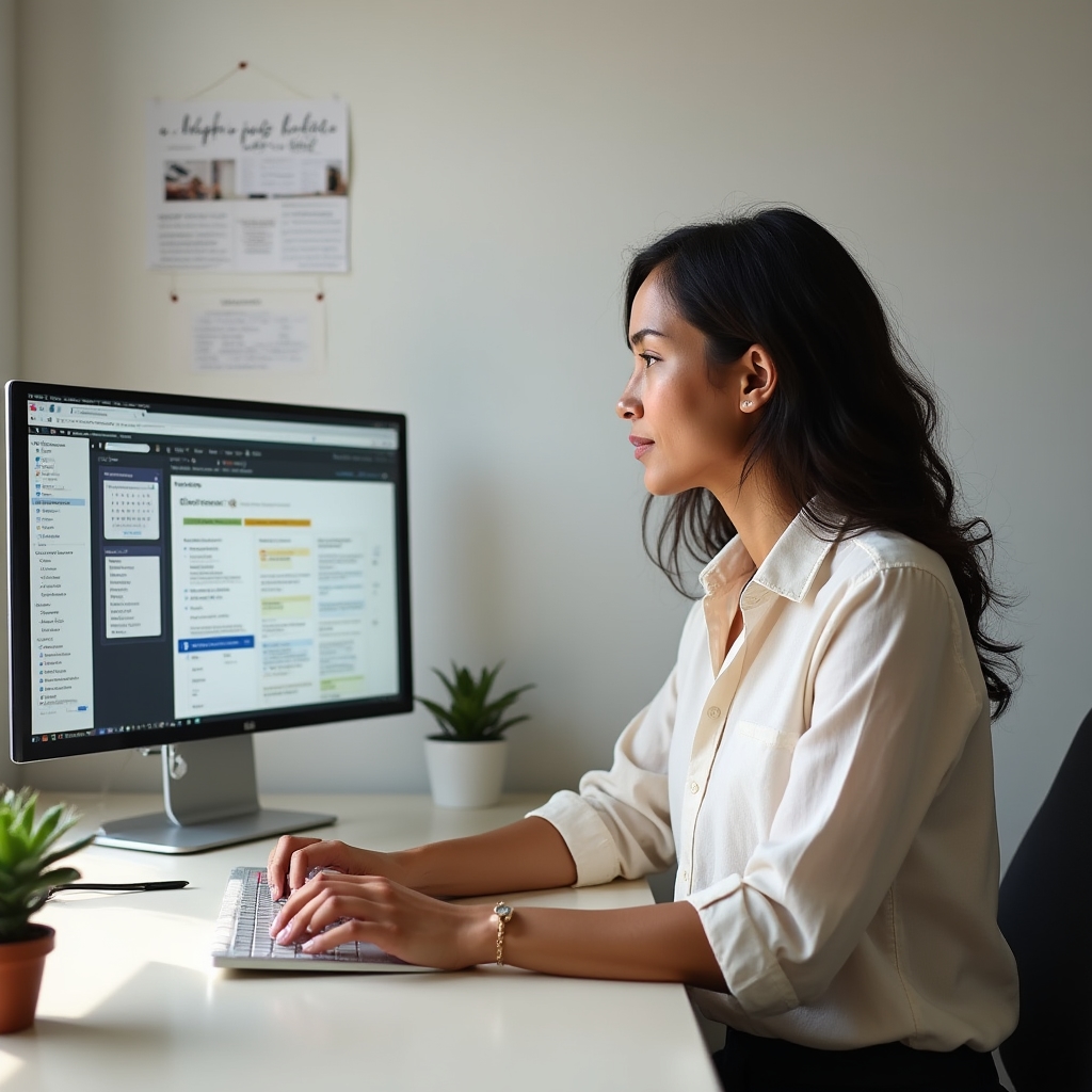 Assistente di direzione freelance in ufficio casalingo professionale